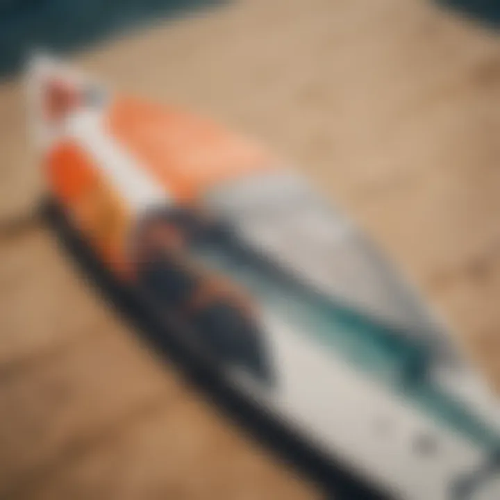 Detailed view of Axis kiteboard construction highlighting materials