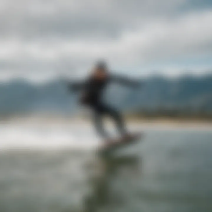 Kiteboarder showcasing a warm wetsuit in action