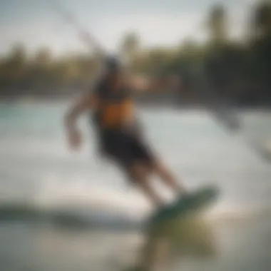 Kiteboarding lessons taking place on Cabarette Beach