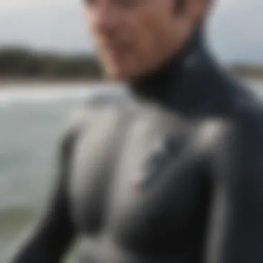 A close-up of a high-quality wetsuit showcasing insulation technology.