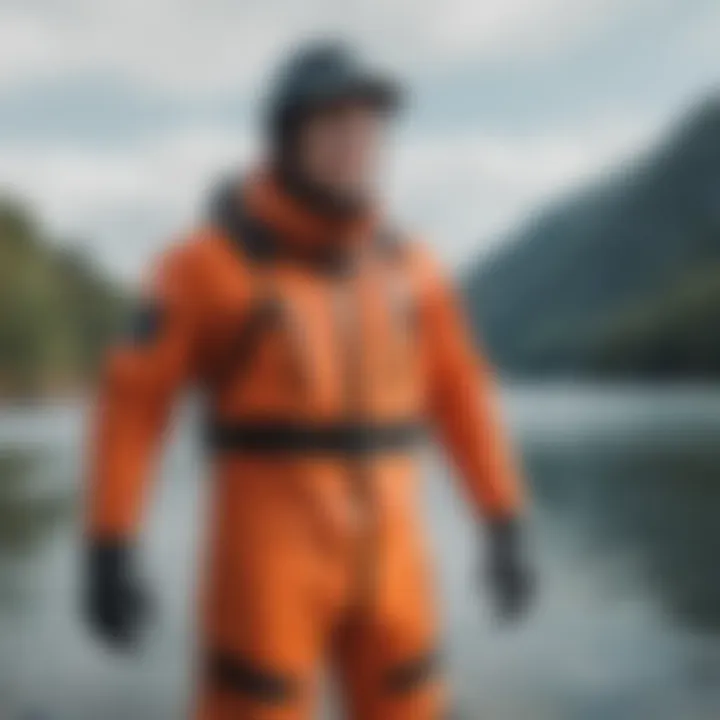 Close-up of heated dry suit technology