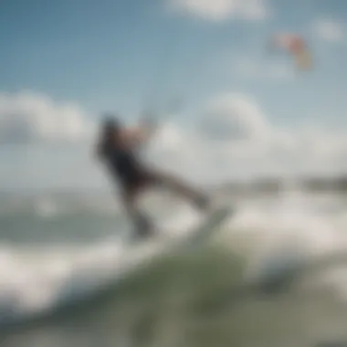 Kiteboarders riding the waves at Cocoa Beach