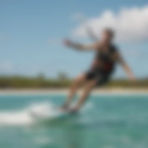 A thrilling kiteboarding session at Coconut Bay