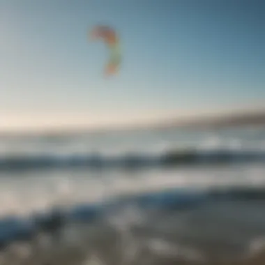 A panoramic view of Long Beach showcasing ideal kitesurfing conditions