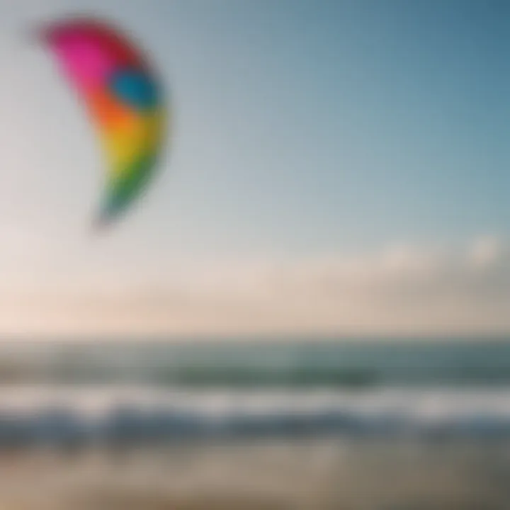 Colorful kites soaring in the sky during a kitesurfing session