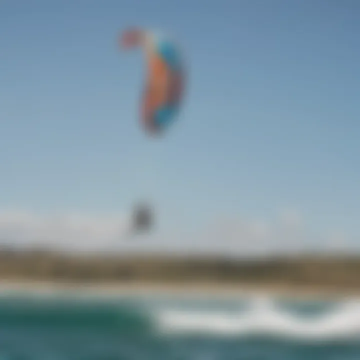 A kiteboarder maneuvering with agility using an Aluula kite