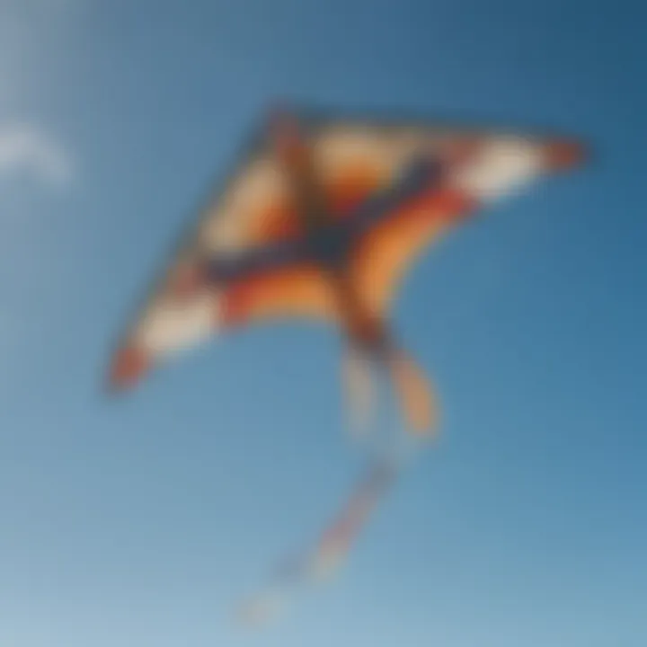 Dynamic flight of an Aluula kite against a clear blue sky