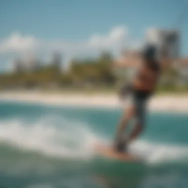 Vibrant kiteboarding community at a local beach