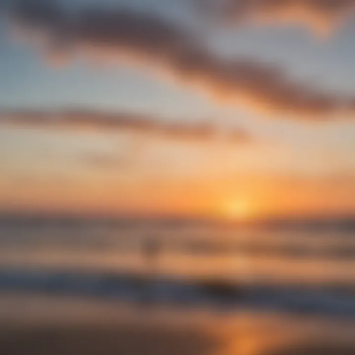 A serene sunset view of a popular kite surfing location in Cape Cod