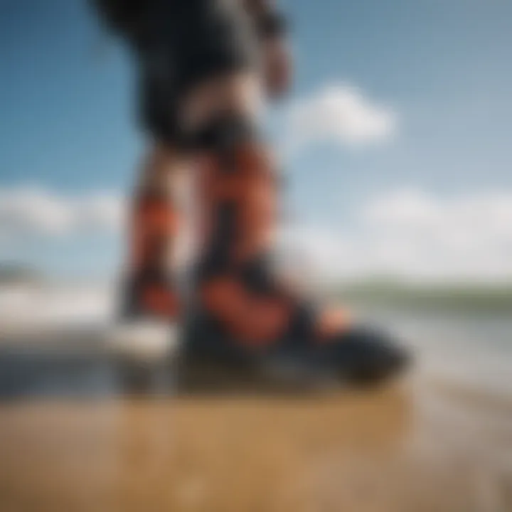 Comparison of different types of kitesurfing booties