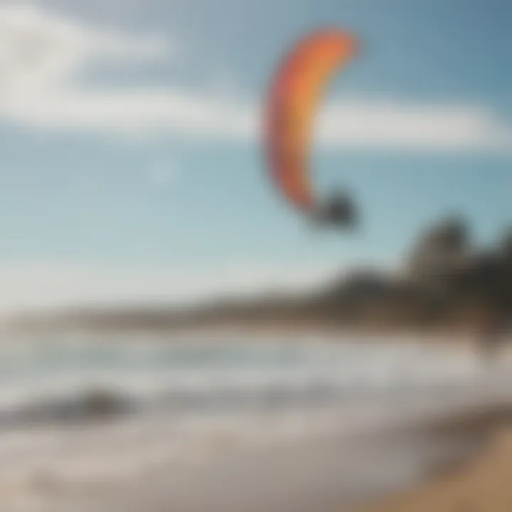 A vibrant community of kitesurfers enjoying a lively beach atmosphere