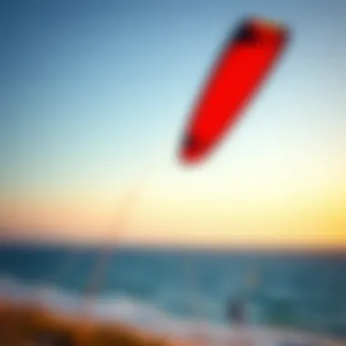 A stunning view of a mega kite soaring in the sky above a vibrant beach.