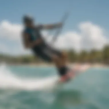 Vibrant kiteboarding scene at Coco Bay