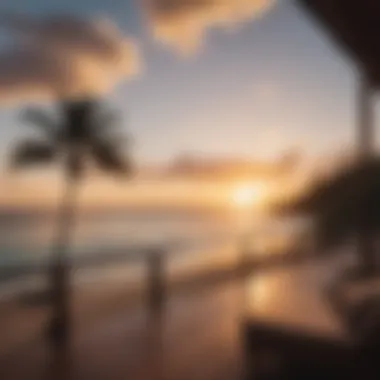 Serene Sunset Experience Relaxing sunset view from a beach house terrace