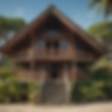 Cultural Architectural Heritage The intricate design of a traditional Fijian beach house