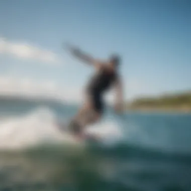 Cabrinha bar in action during a kiteboarding session.