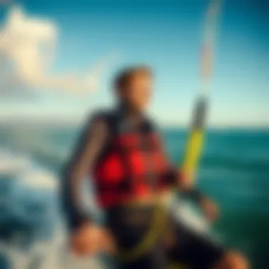 A kiteboarder enjoying the waves, reflecting on personal experiences with the mystic life vest.