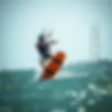 Dynamic kiteboarding in action