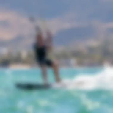 A rider mastering hydrofoil techniques in the water