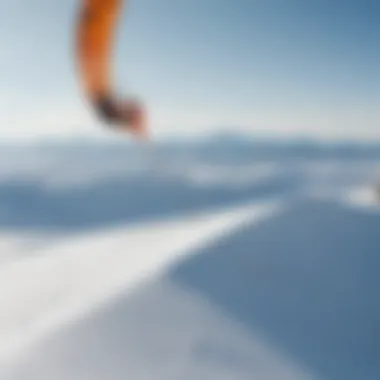 A breathtaking landscape showcasing a perfect snow kiteboarding destination