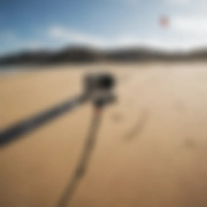 GoPro kite line mount attached to kite lines