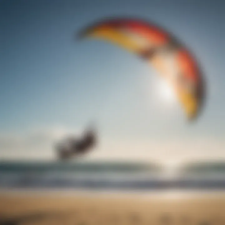 A close-up of kitesurf kite specifications and features