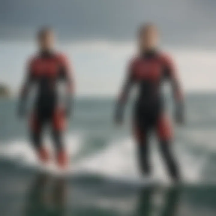 Comparison of various Mystic wet suits showcasing their advanced materials