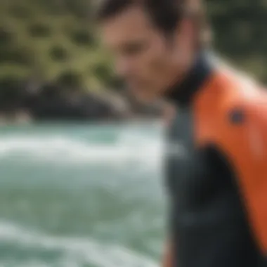 Material Technology in Patagonia Spring Wetsuit Close-up of the material technology used in Patagonia wetsuits