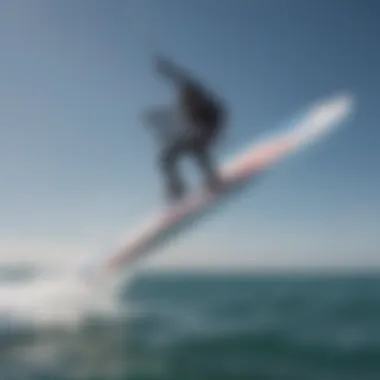 Kiteboarder executing advanced techniques with starboard wing foil