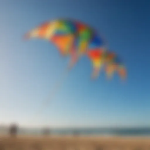 A colorful array of Cali kites soaring against a clear blue sky