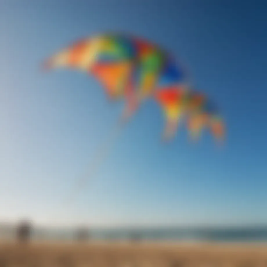 A colorful array of Cali kites soaring against a clear blue sky