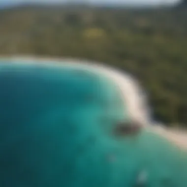 Stunning aerial view of Union Island showcasing crystal-clear waters and kiteboarding spots