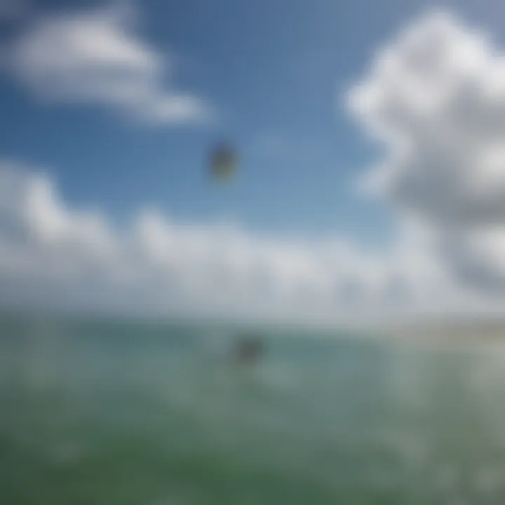 A scenic view of the Florida Panhandle coastline, highlighting ideal kiteboarding conditions influenced by weather patterns.