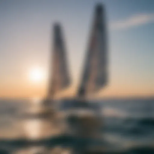 A beginner enjoying the thrill of wing foiling on a calm ocean.