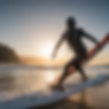 Essential gear setup for wing surfing on the beach.