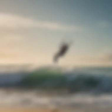 A picturesque beach scene with favorable wind conditions for kitesurfing.