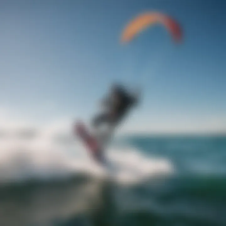 Dynamic kitesurfing action with Flexifoil kite