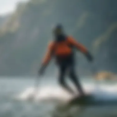 Heated dry suit in a kiteboarding setting