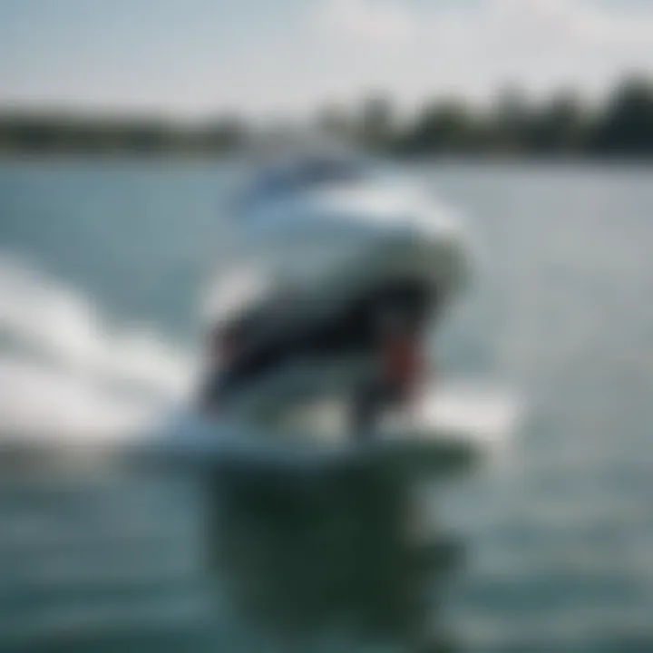 Close-up of hydrofoil wakeboarding equipment