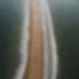 Aerial view of Jones Beach showcasing tidal patterns