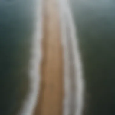 Aerial view of Jones Beach showcasing tidal patterns