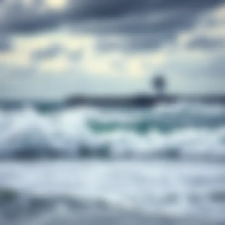 Waves crashing near Juno Beach Pier, ideal for kiteboarding