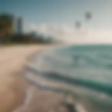 Scenic view of Miami's beach, perfect for kiteboarding