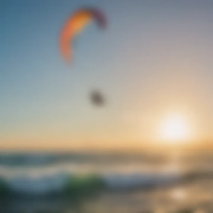 A vibrant kite surfing community enjoying a sunny day