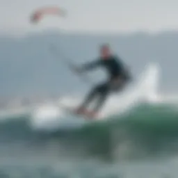 Kite surfers navigating the waves in Cape Town