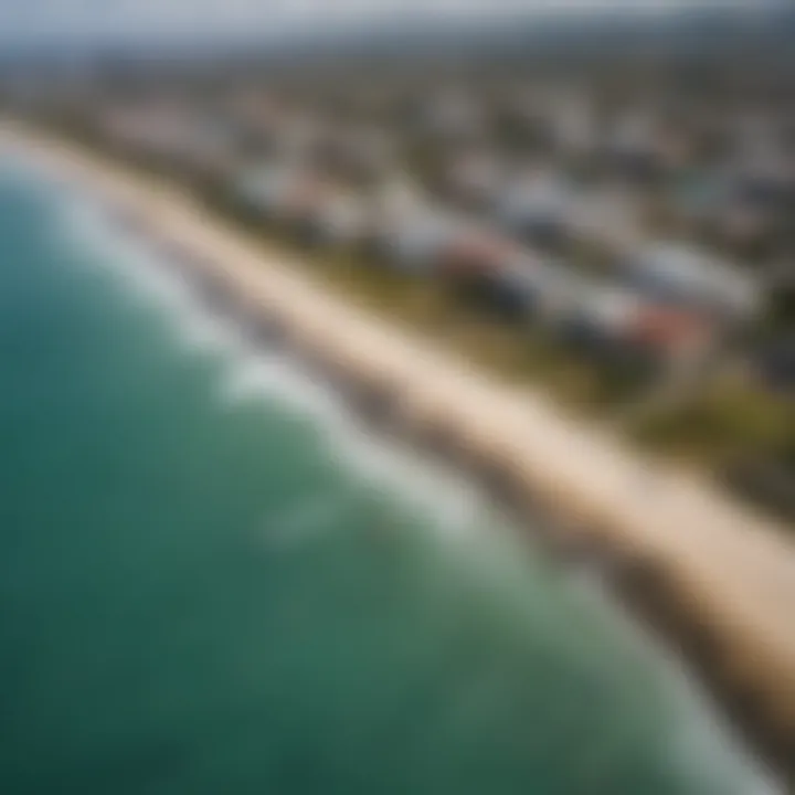 Aerial view of San Juan's kite surfing spots