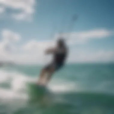 A skilled kiteboard trainer demonstrating techniques on the water