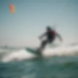 A dynamic kitesurfing scene showcasing various kite designs in action