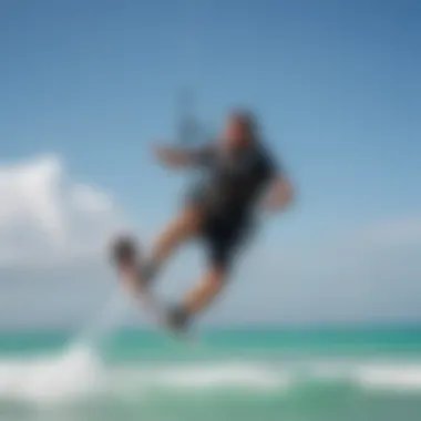 Kitesurfing instructor demonstrating techniques