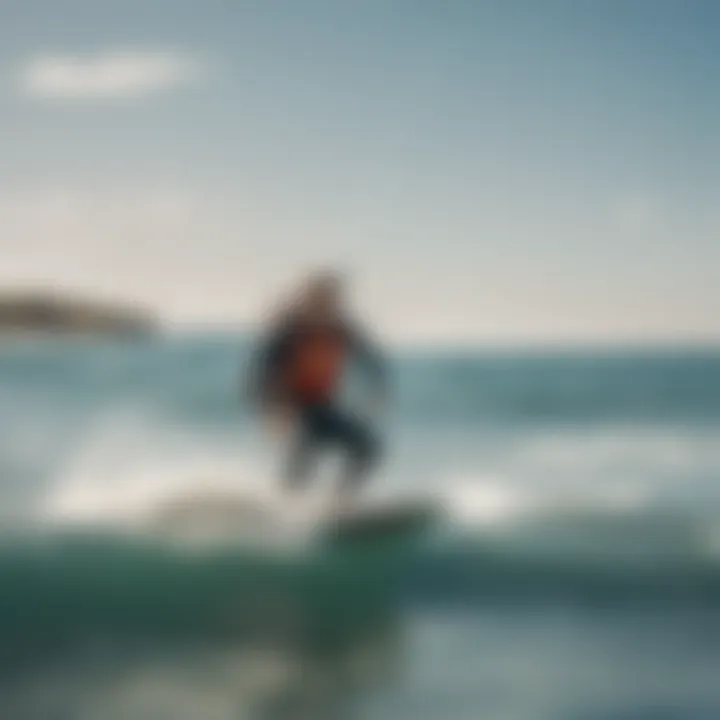 A kitesurfer performing a jump in the water